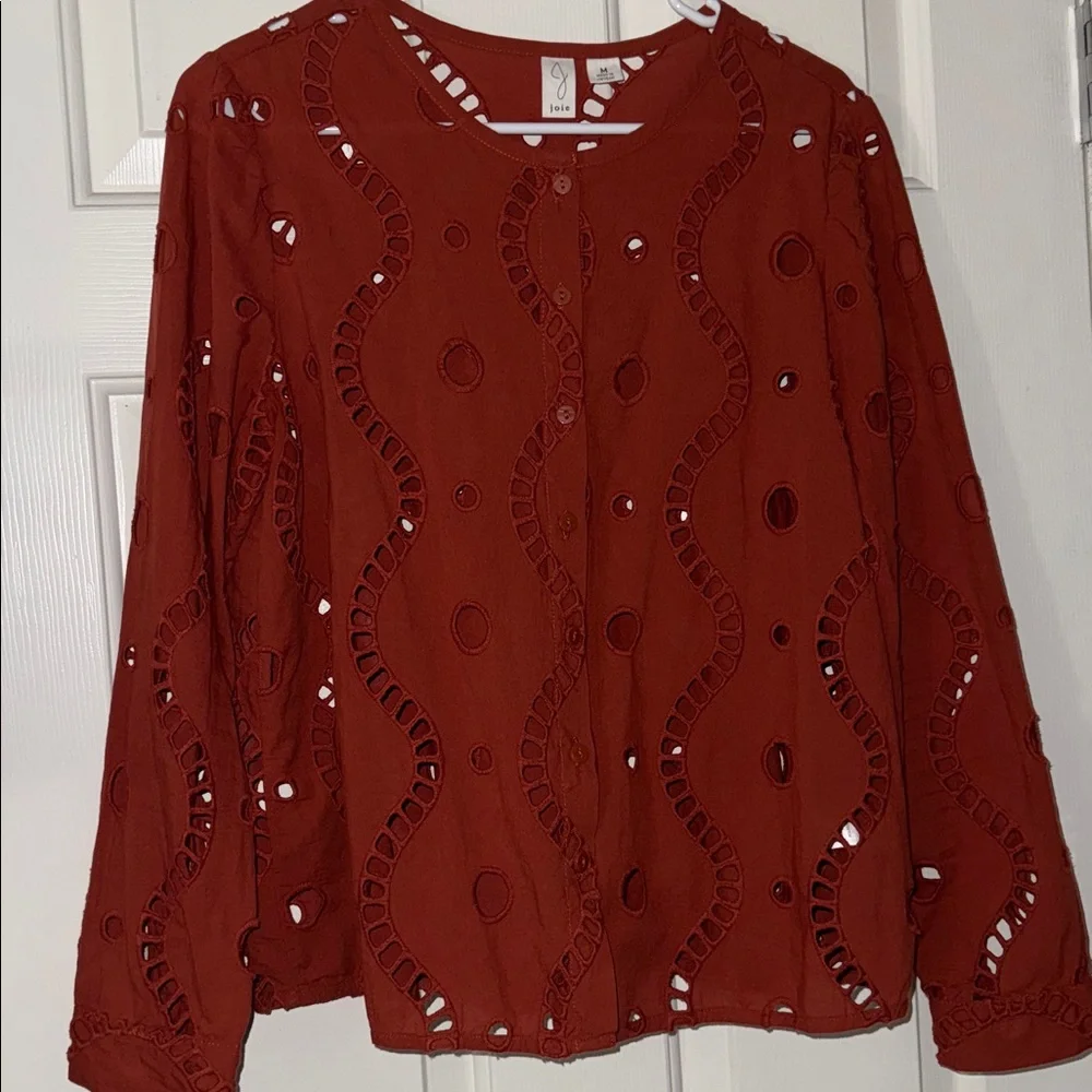 NWOT Anthro - Joie | Terracotta Lace Blouse